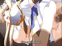 Virgin anime slaves getting pump with cock and cum in the pussy