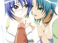 Virgin fucks two teenage anime whores and makes them cum
