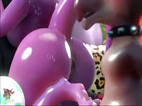 Animal licks a purple dragon's ass beastiality porn