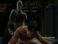 Batman getting blowjob from a naked gay hentai criminal
