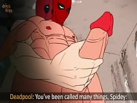 Deadpool and Spider-man hentai gay anal sex