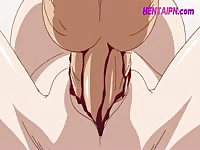 Virgin brunette anime chick got banged for the first time