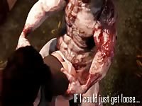 MILF got raped by a huge bloody 3D monster