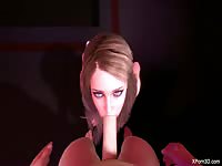 Hot and sexy 3D virgin teen sucking a huge cock