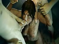 Hot helpless 3D MILF forced to suck pervert's filthy dicks