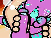 Naughty purple pussy cat bitch got painful anal fucking 