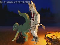 Wild horny fox forcing to duck animal girl's ass hole 