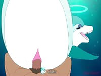 Whale beastiality sex with furry animal girl and big muscular dude