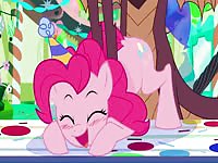 Cute little pink pony babe craved to get her ass hole fucked by monsters 