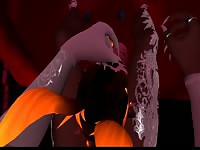 Huge scary 3D monster getting his dick sucked hard