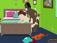 Submissive cartoon MILF getting dominated by her black horny husband 