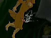 Extremely horny bird boy masturbates his dick while asleep 