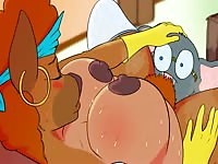 Furry wild MILF with big boobs loves getting anal fuck from horny mouse 