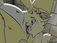 Young furry bitch licking and  swallowing exploding hot cum
