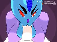 Hot and sexy succubus loves sucking and deep throating monstrous cock