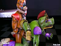 Naughty monkey uses giant sex toys to penetrate their wet holes