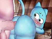Lovely blue virgin animal babe getting passionate anal fucking from behind 