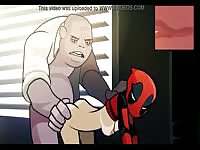 Old pervert bald dude fucking a young deadpool bitch from behind 