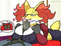 Animal girl fox getting fucked in the ass by a huge cock