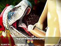 3D blowjob session with dinosaur and a hentai dude
