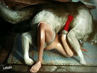 Big dog dick wrecking the pussy of a hot chick in hentai beastiality sex