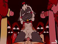 Little cartoon lady got gangbanged and have anal sex