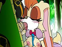 Dog animal girl sucking a snake's hard dick in hentai porn