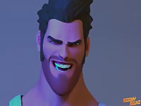 BDSM gay anal sex with three muscular 3D dudes