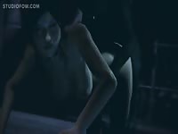 Big dog dick fucking a beautiful 3D hentai teen