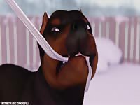 Sexy hentai girl got married to dog and have dog sex