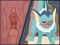 Animal girl pokemon makes ahegao face while having sex