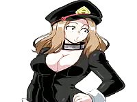 Sexy anime cop with cleavage on full display