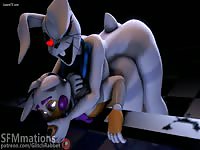 Demonic rabbit with shemale dick hard fucking a furry animal girl