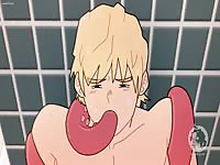 Intense gay anal sex in the bathroom with anime boys